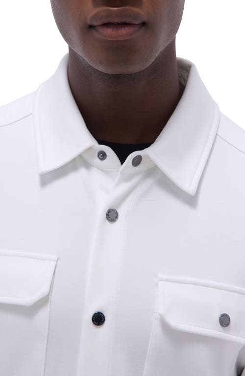 Bugatchi Soft Touch Knit Shirt Jacket In Chalk