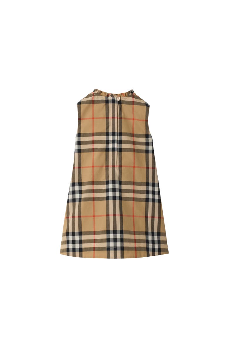 Burberry Check Cotton Poplin Dress, Alternate, color, Sand
