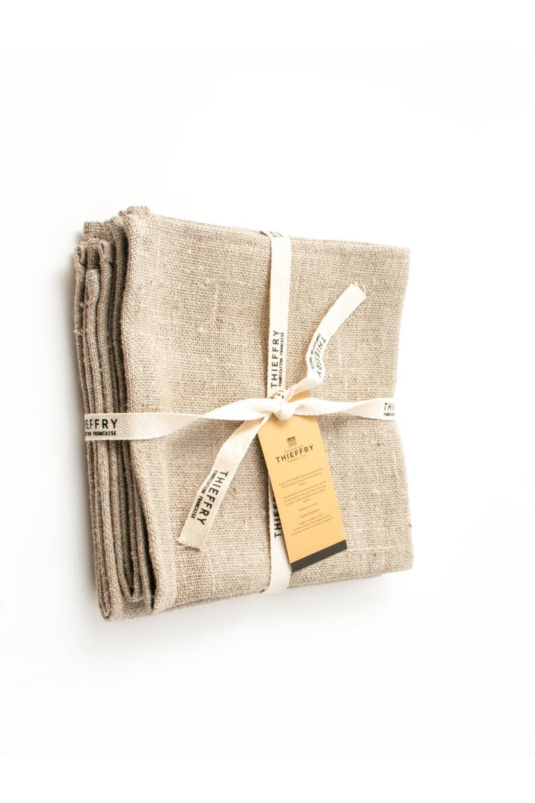 Thieffry Belgian Linen Napkins - Set of 4, Alternate, color, Raw Natural