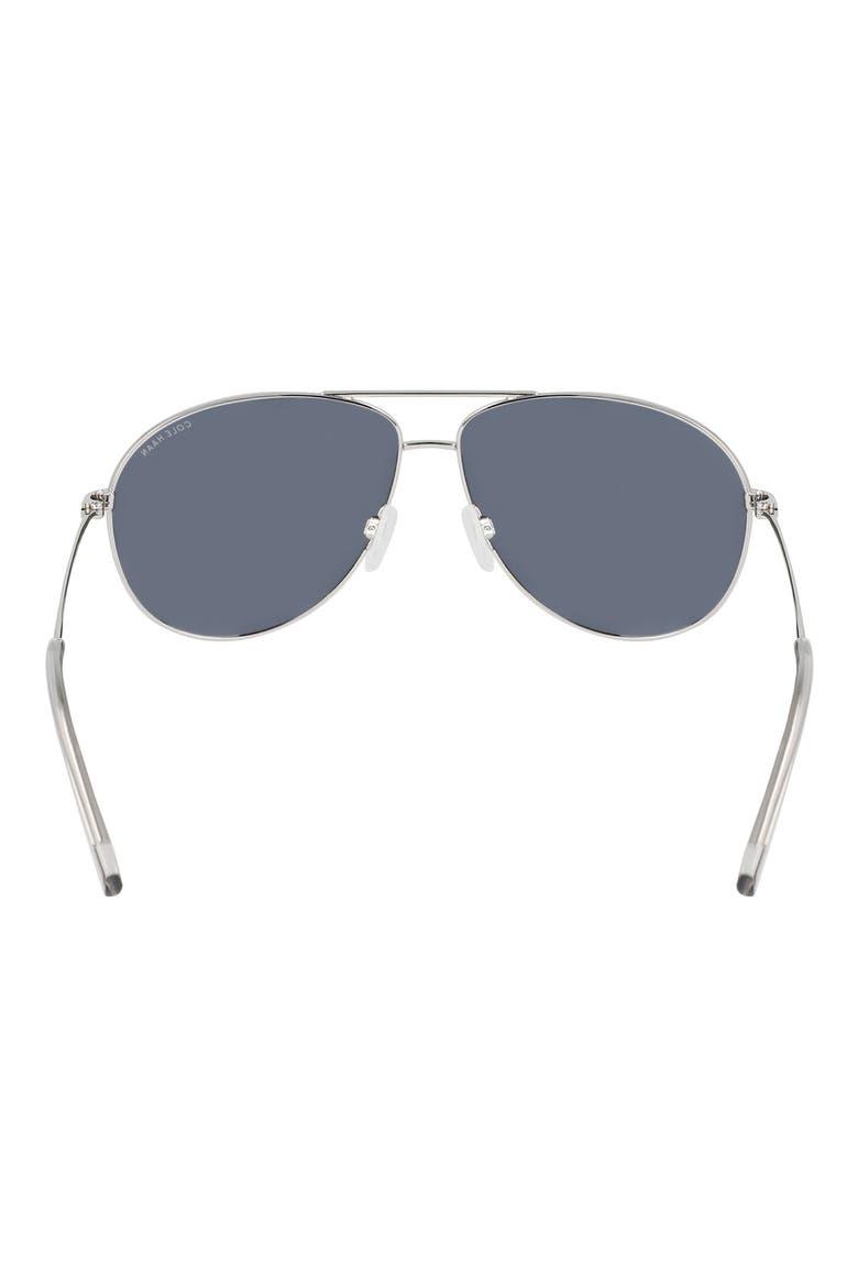 61mm Aviator Sunglasses, Alternate, color, SHINY SILVER