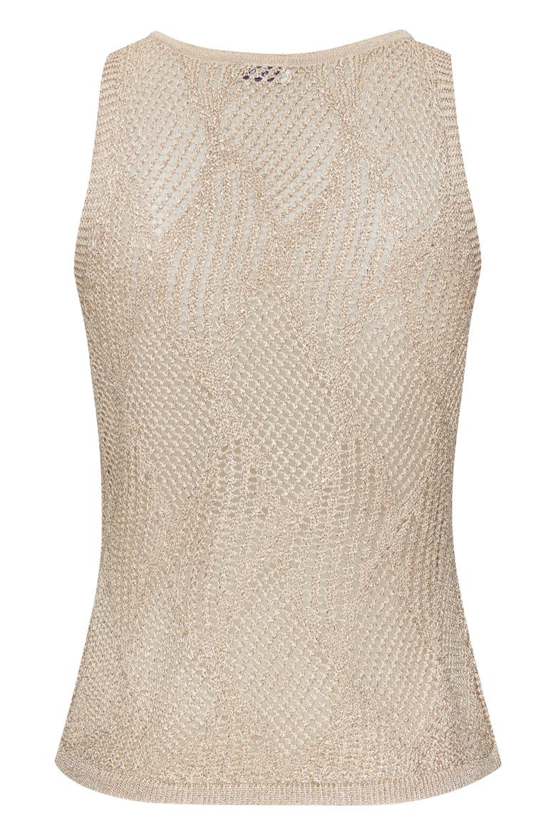Crochet Open Work Tank Top, Alternate, color, Beige Gold