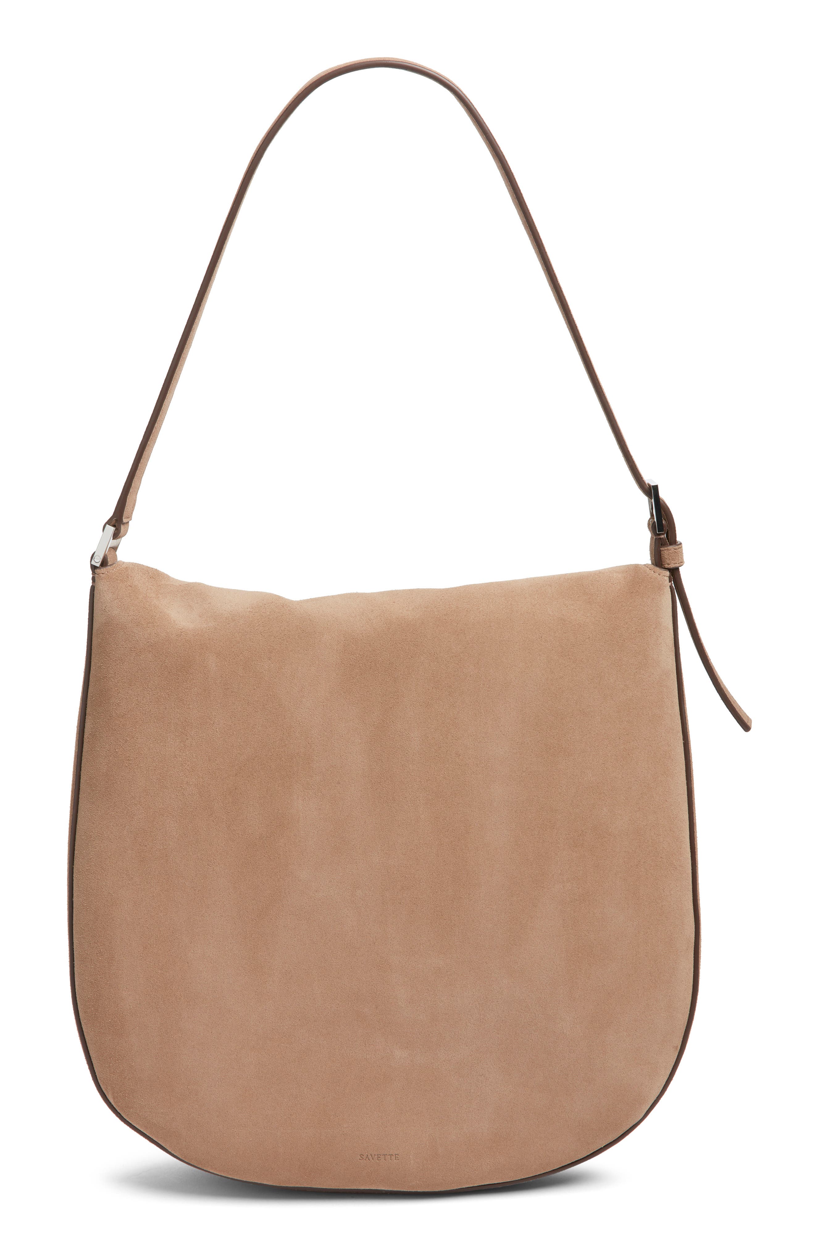 Large Tondo Suede Hobo Bag, Alternate, color, TAUPE