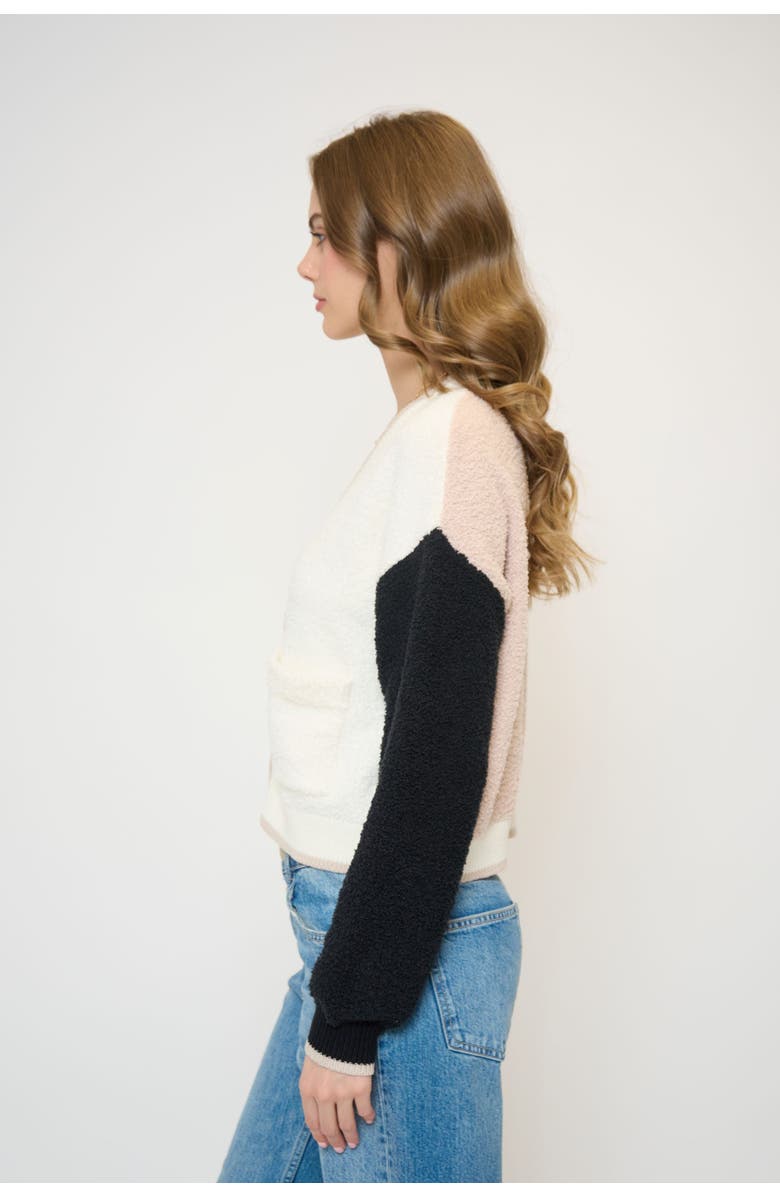 Central Park West Colin Cropped Terry Cardigan, Alternate, color, White Multi