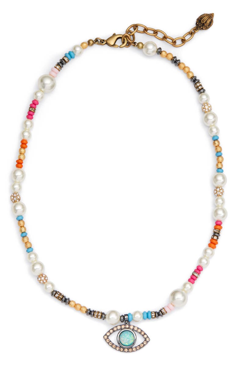 Kurt Geiger London Evil Eye Pendant Necklace, Main, color,