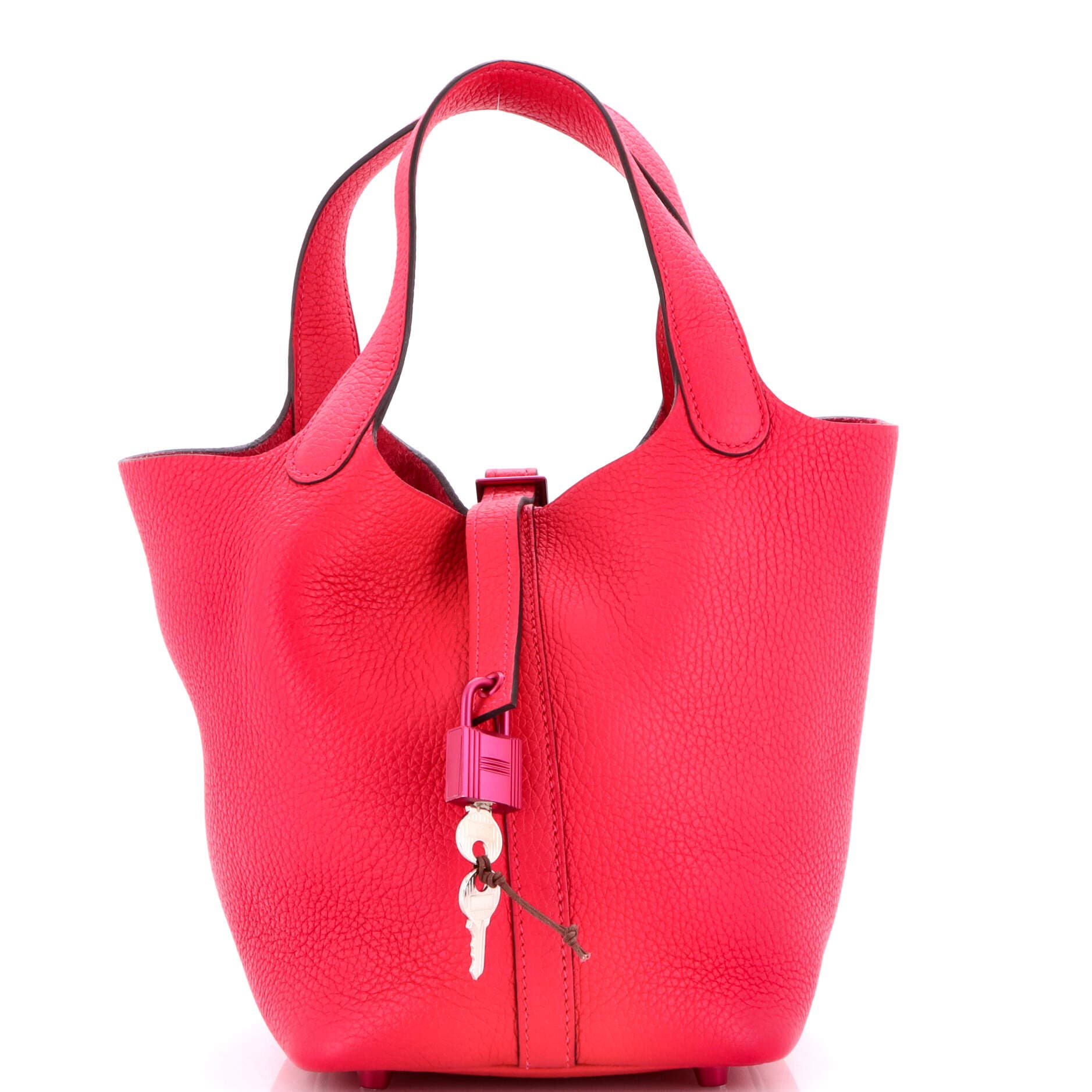 Pre-Owned Hermes Monochrome Picotin Lock Bag Clemence PM, Main, color, Rose Mexico