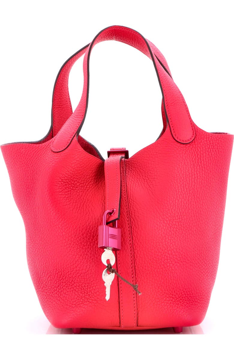 Pre-Owned Hermes Monochrome Picotin Lock Bag Clemence PM, Main, color, Rose Mexico