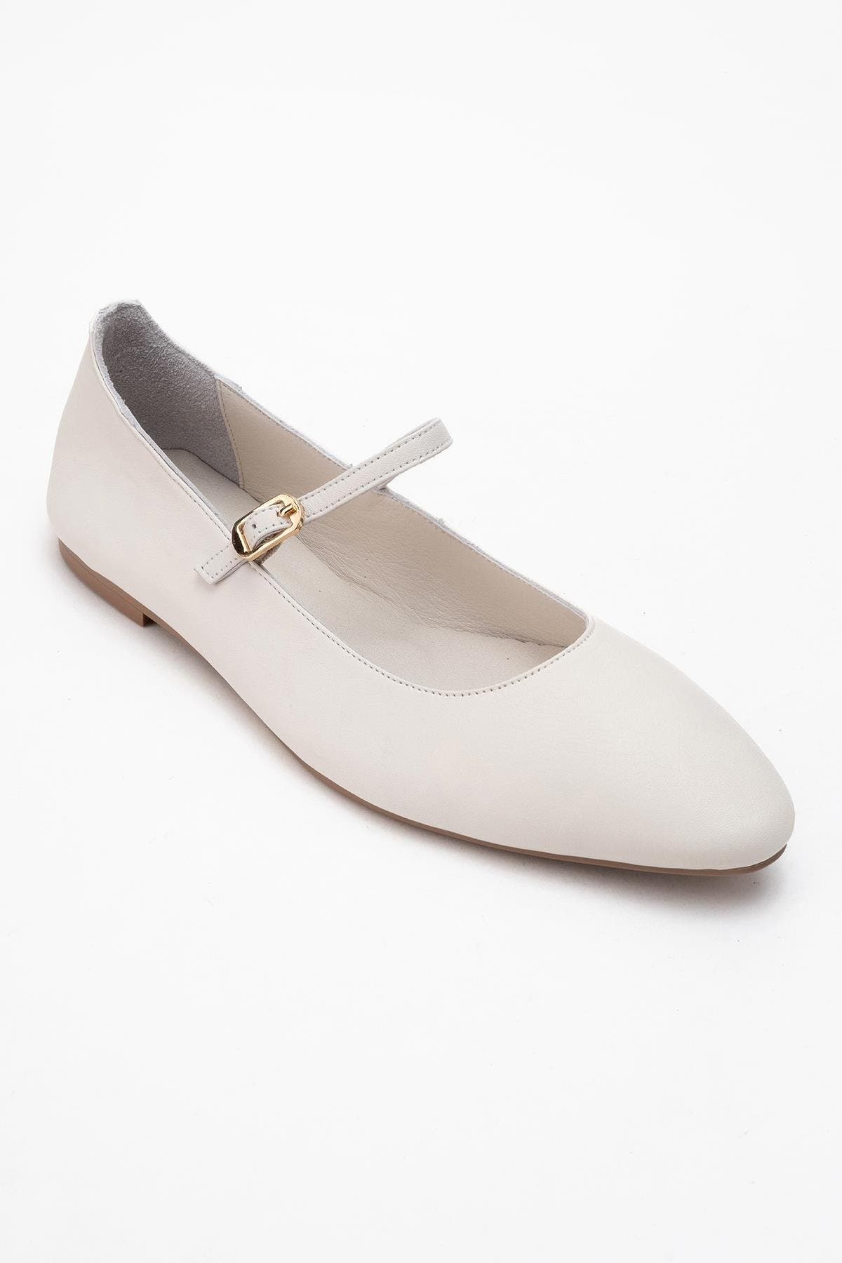 Lara Leather Mary Jane Flats, Alternate, color, Ecru