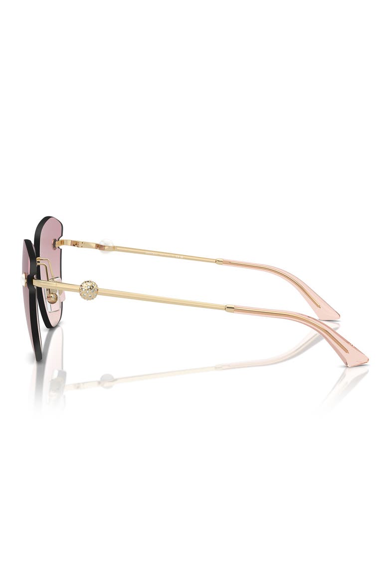 59mm Gradient Butterfly Sunglasses, Alternate, color, PALE GOLD / BROWN VIOLET