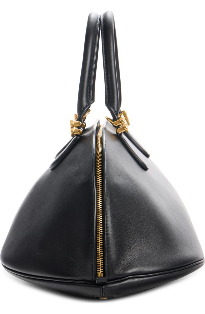 Balenciaga Medium Bolero Leather Bowling Bag, Alternate, color, Black/ Plum