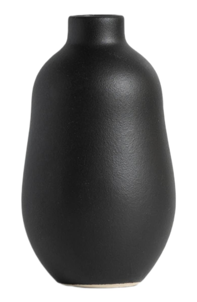 Gharyan Stoneware Stoneware Vase, Main, color, Black