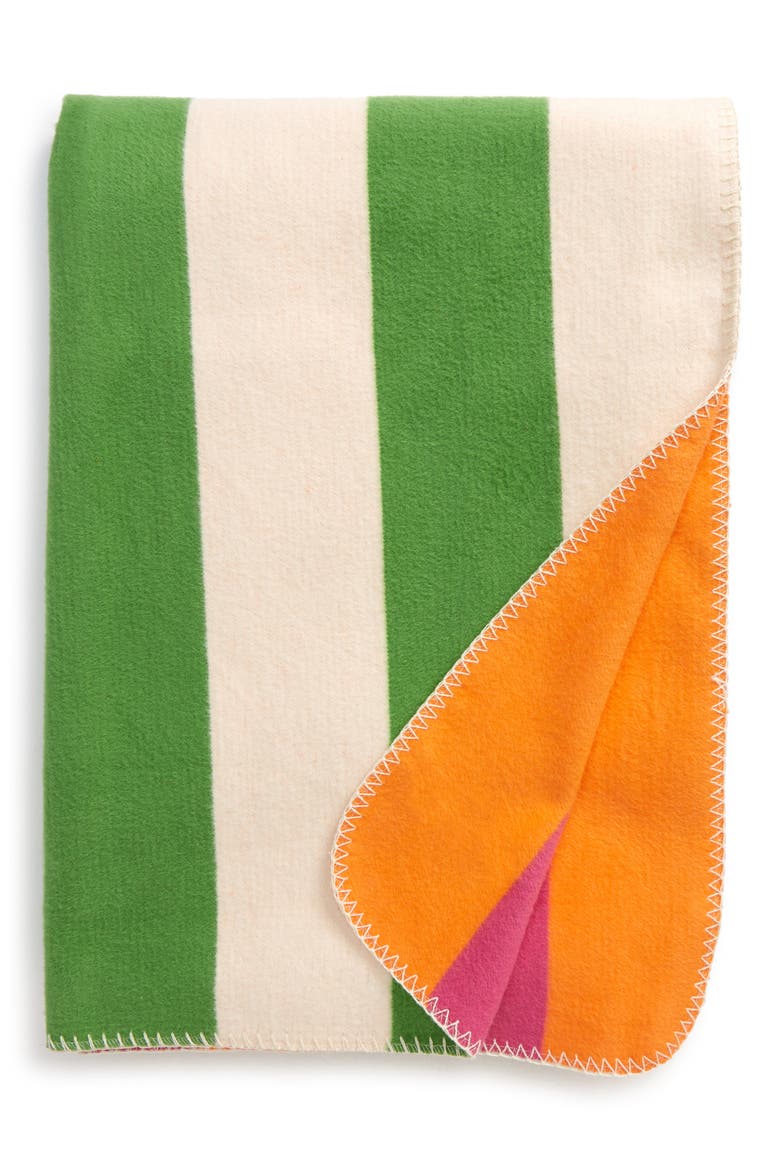 Stripe Throw Blanket, Main, color, GREEN MULTI