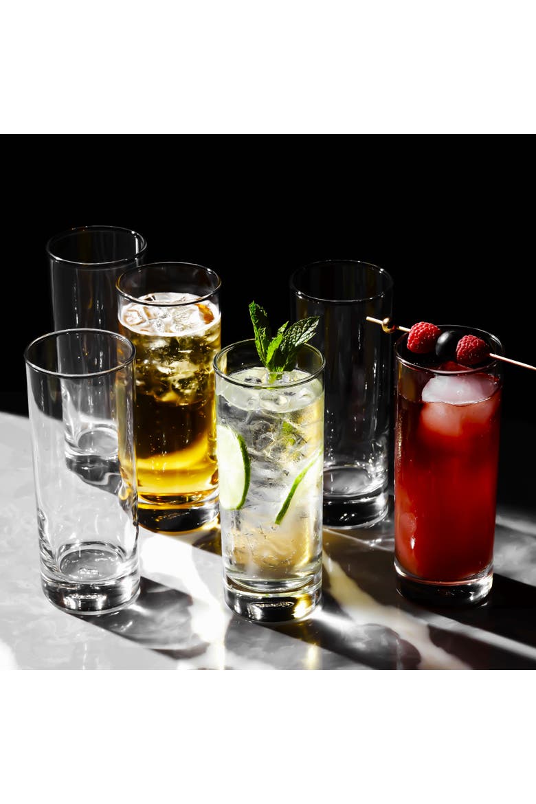 Highball Glasses Heavy Base Tom Collins Glasses - 12oz Set of 12, Alternate, color, Clear