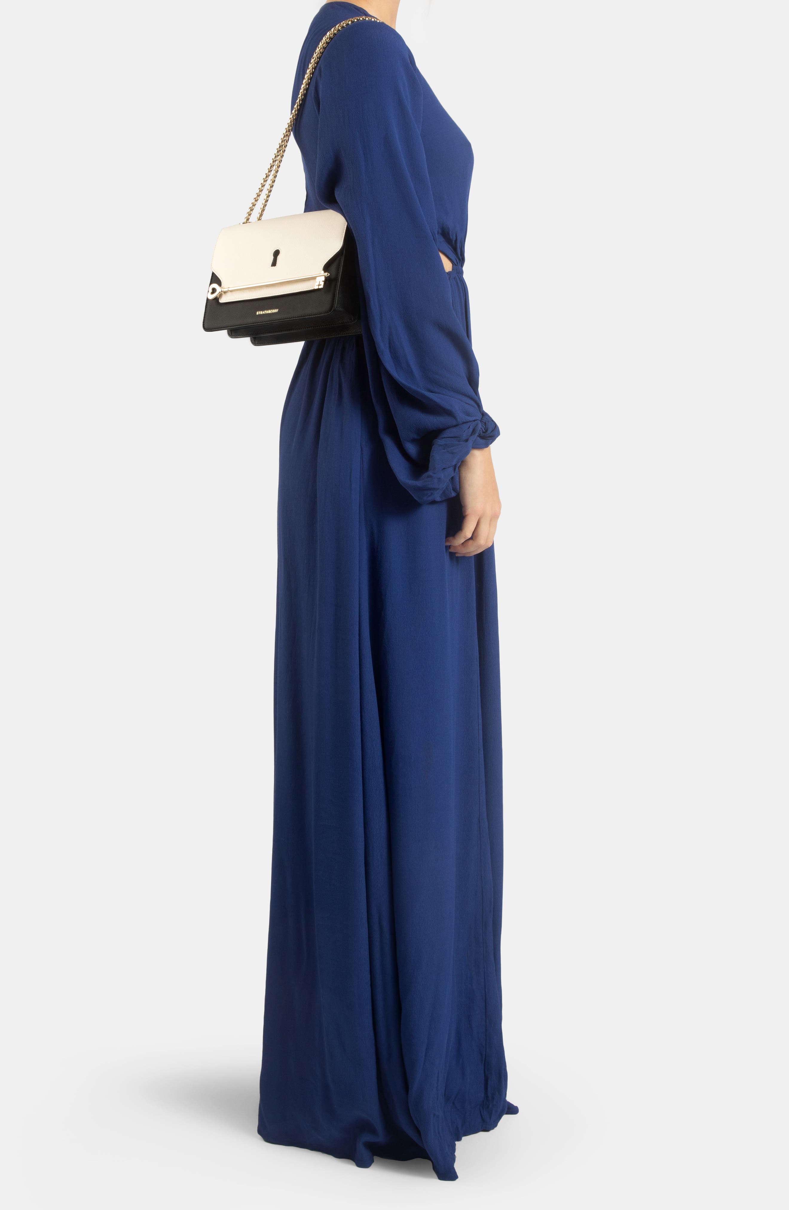 Strathberry East/West Keyhole Leather Crossbody Bag, Alternate, color, 