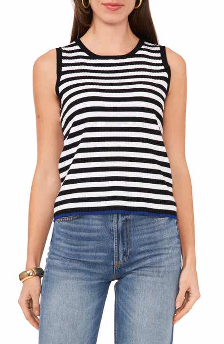 Vince Camuto Stripe Rib Sweater Tank