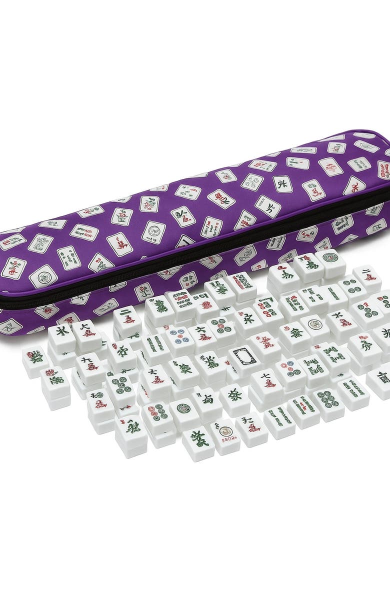 Mah Jongg Direct Mah Jongg Purple Color Pattern Multi-purpose Tile/Rack Zippered Case, Main, color, Multicolor