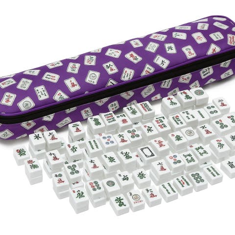 Mah Jongg Purple Color Pattern Multi-purpose Tile/Rack Zippered Case