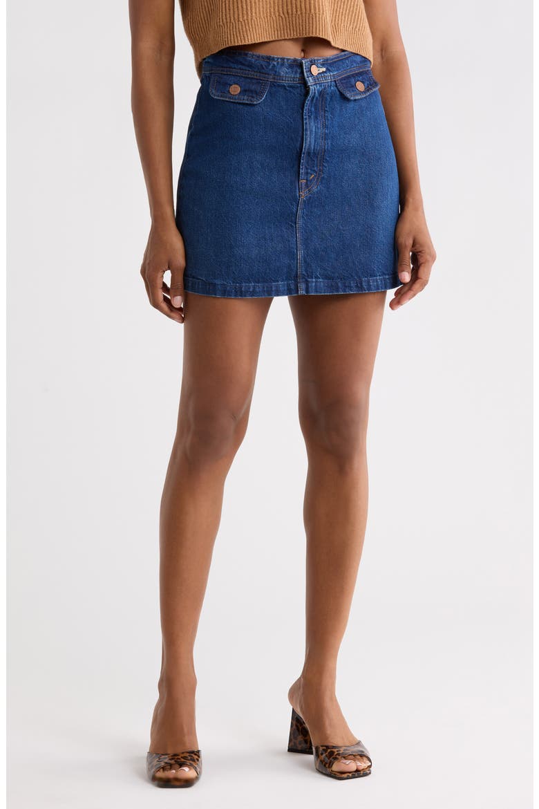 The Jetset Denim Miniskirt, Main, color, CABIN FEVER