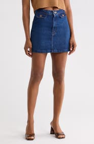 MOTHER The Jetset Denim Miniskirt
