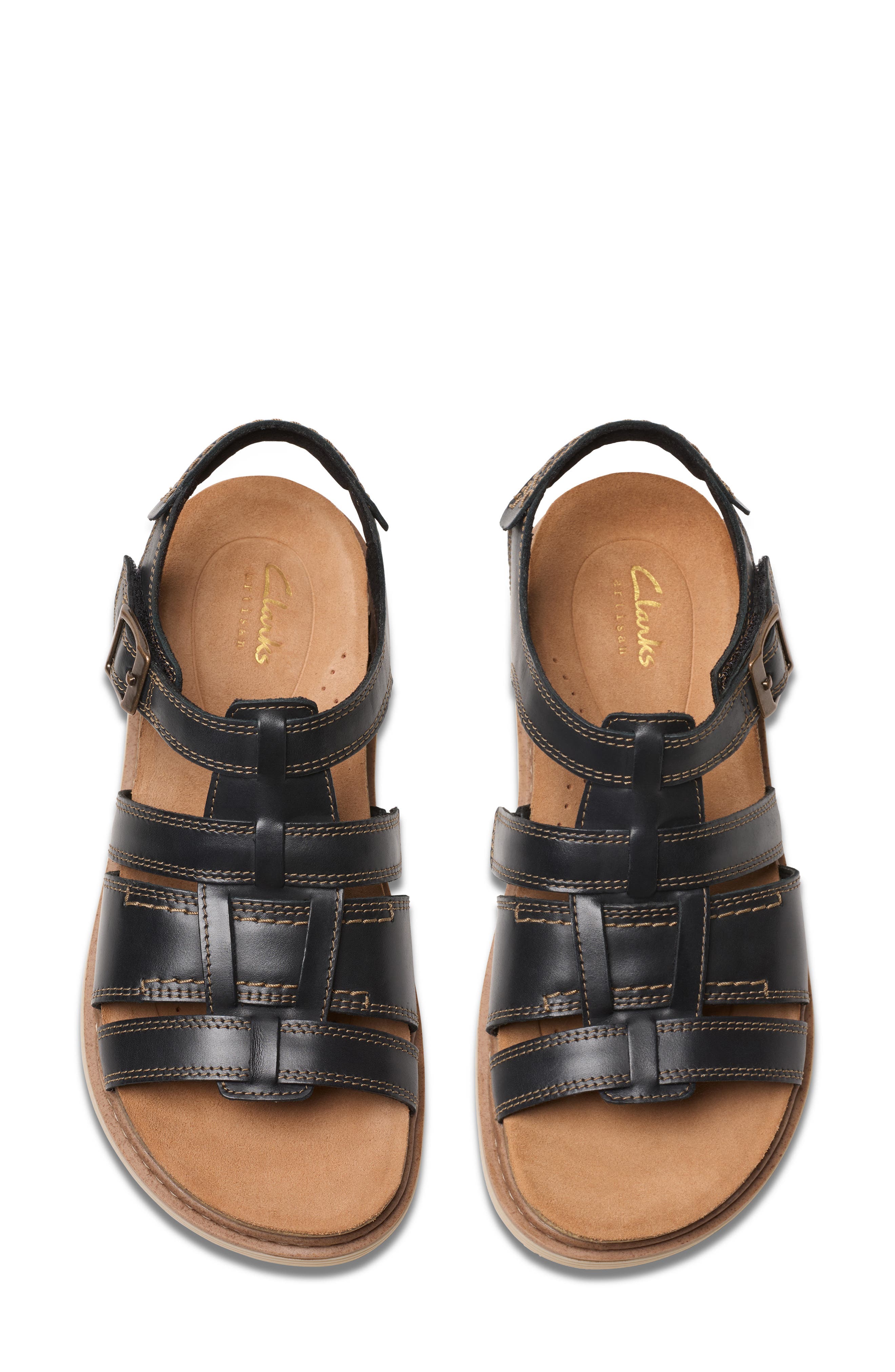 Clarks<sup>®</sup> Arwell Sun Cage Sandal, Alternate, color, Black Leather