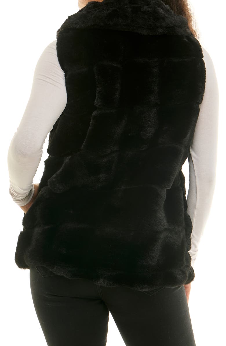 Nina Leonard Faux Fur Vest, Alternate, color, Black