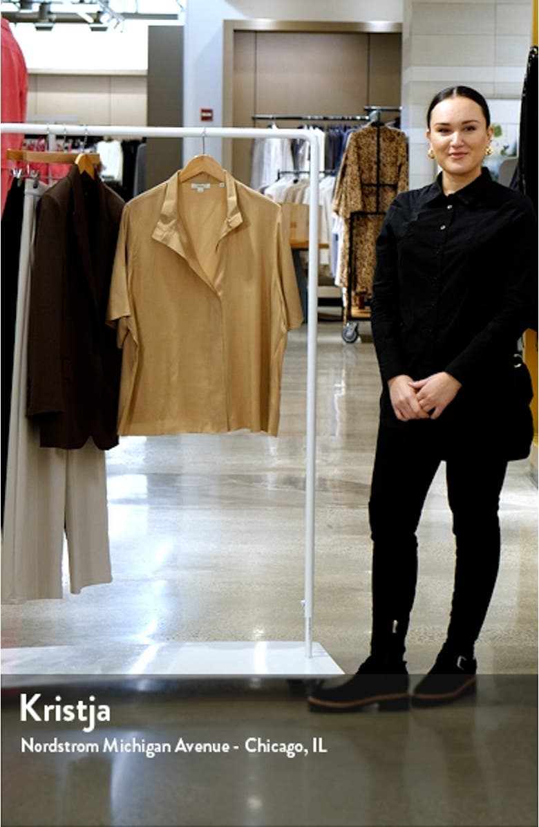 Stand Collar Silk Blend Blouse, sales video thumbnail