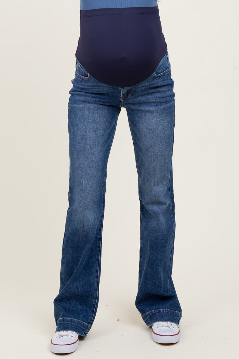 Wide Hem Bootcut Maternity Jeans, Alternate, color, Navy Blue