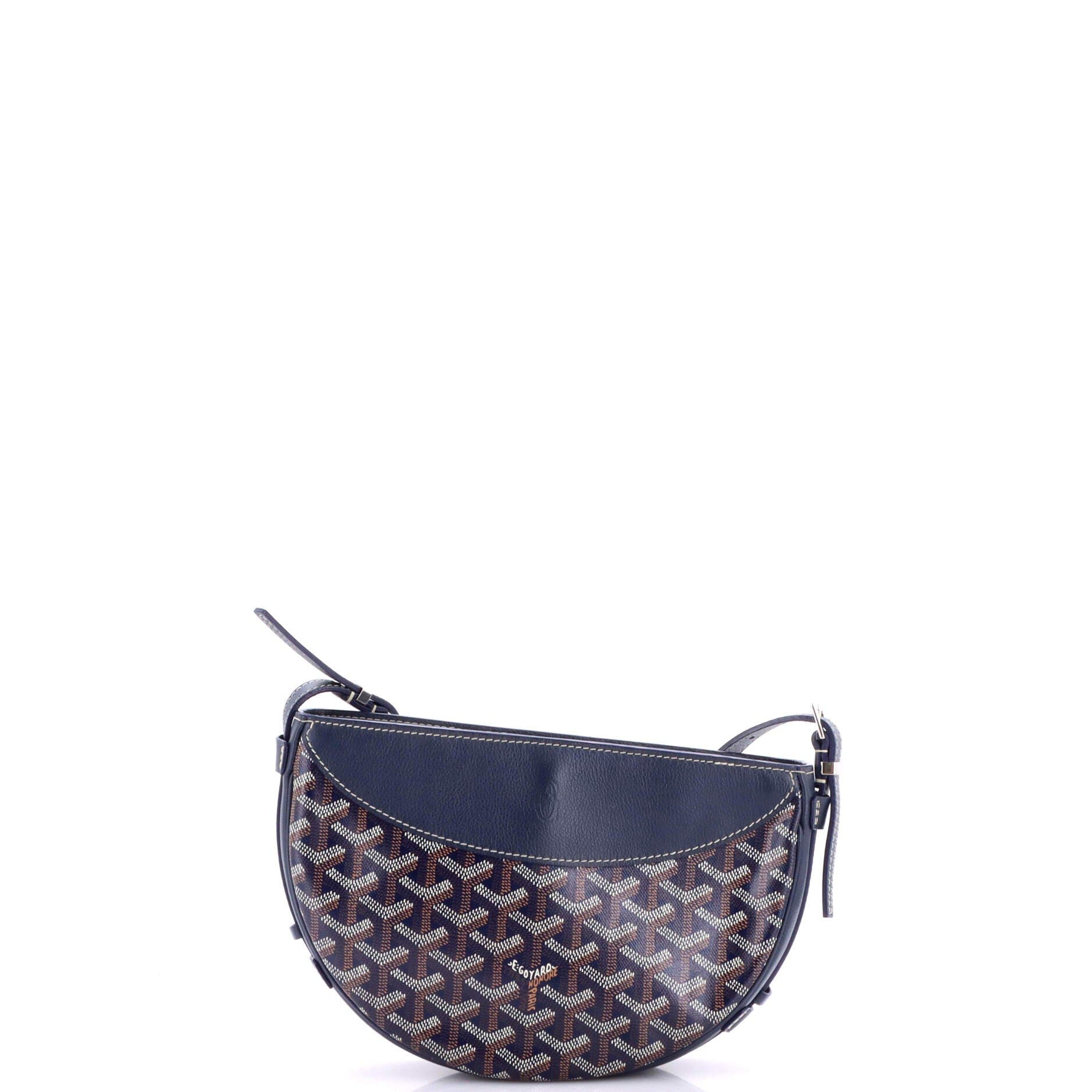 Hirondelle Shoulder Bag Coated Canvas and Leather, Alternate, color, Blue
