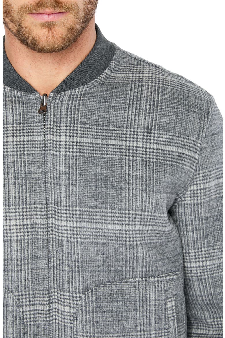 Glasgow Slim Fit Reversible Wool Blend Bomber Jacket, Alternate, color, GREY