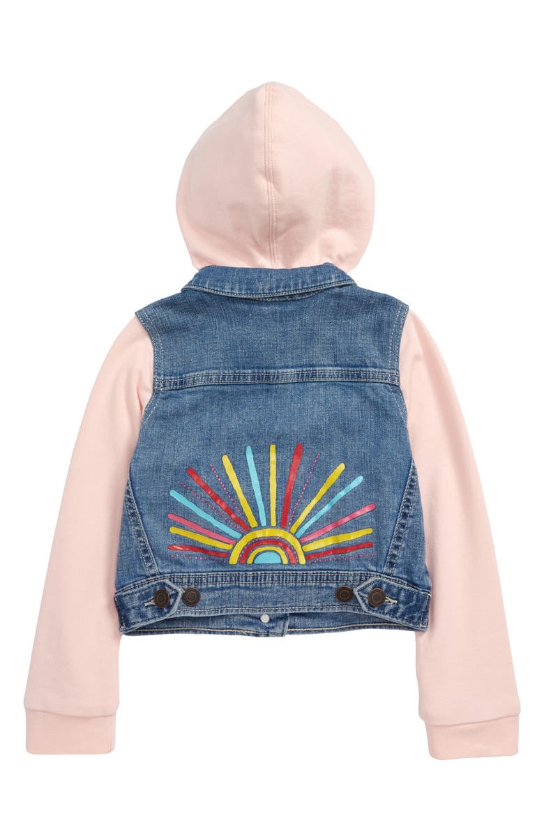 Tucker + Tate Heart Graphic Hooded Denim Jacket, Alternate, color, 