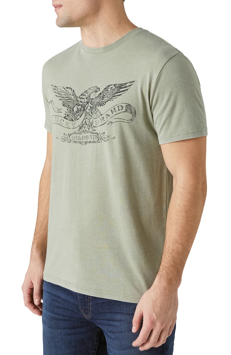Lucky Brand Eagle Stamp Graphic Tee, Alternate, color, 