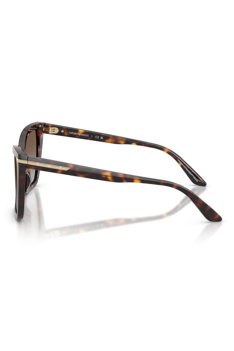 53mm Gradient Square Sunglasses, Alternate, color, SHINY HAVANA / GREY BROWN