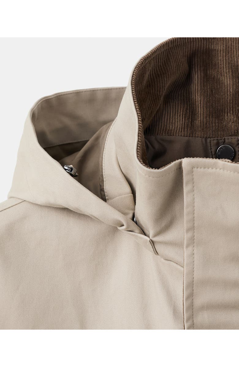 MANGO Twill Parka with Removable Hood, Alternate, color, Sand