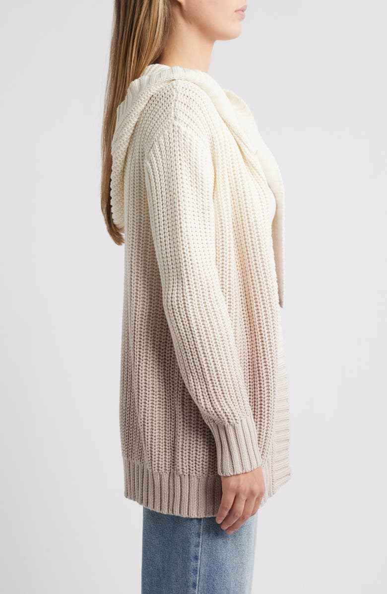 Splendid Raya Hooded Ombré Cotton Cardigan, Alternate, color, 