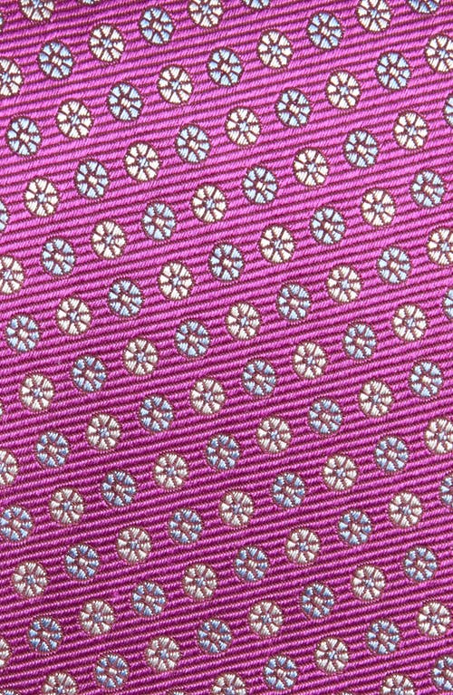 David Donahue Floral Medallion Silk Tie In Purple