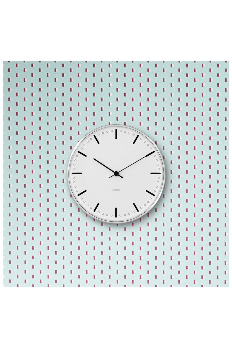 City Hall Wall Clock, Small, Alternate, color, White/Black