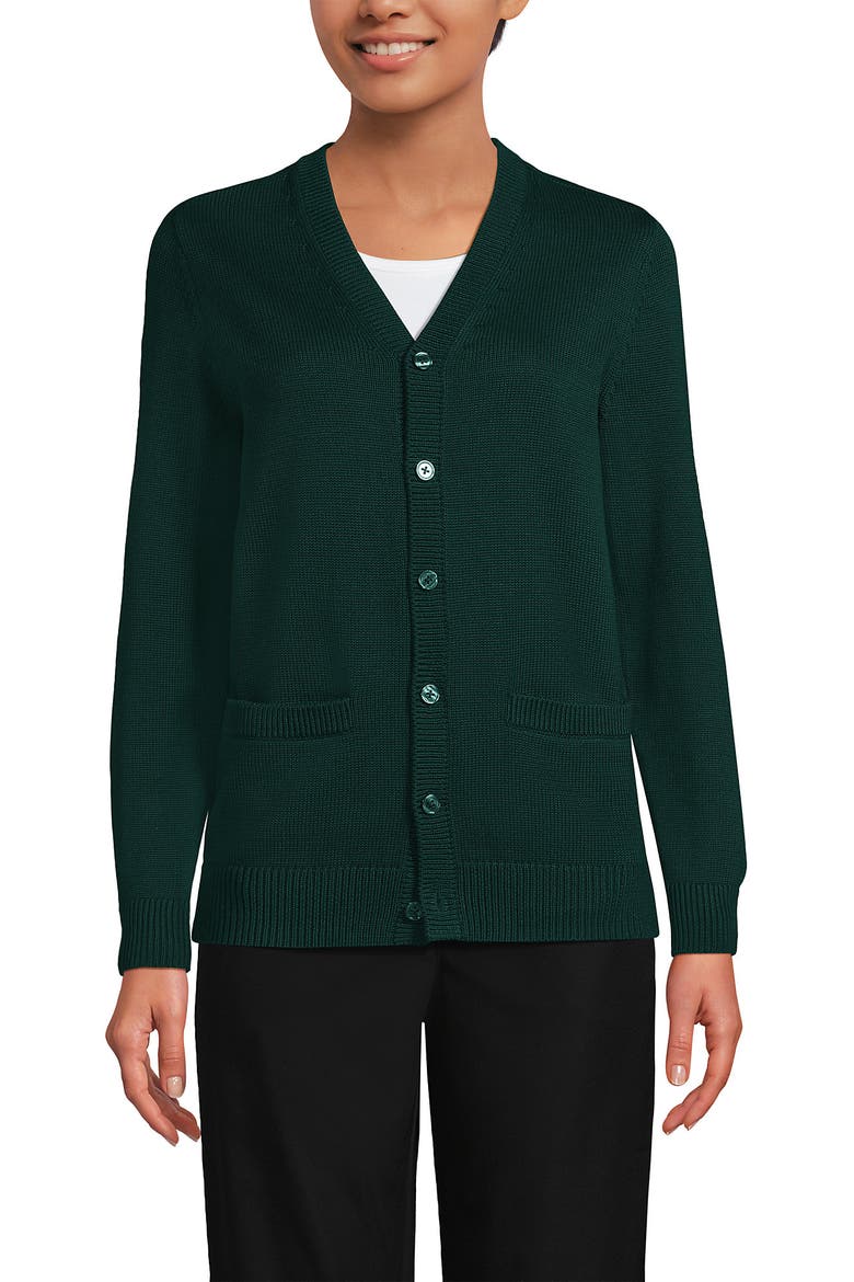 School Uniform Adult Legacy Varsity Cardigan, Main, color, Evergreen