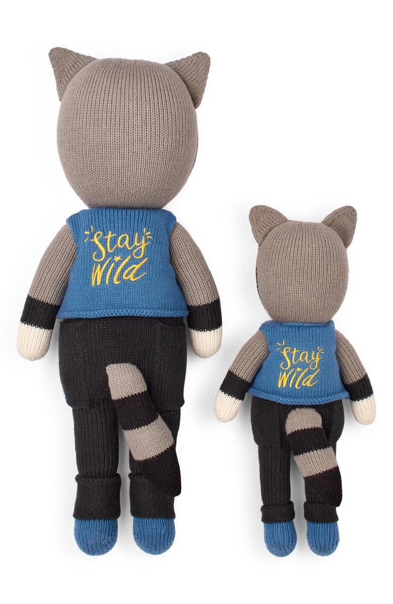 Cuddoll Riley Raccoon 13" Hand-Knit Stuffed Animal, Alternate, color,