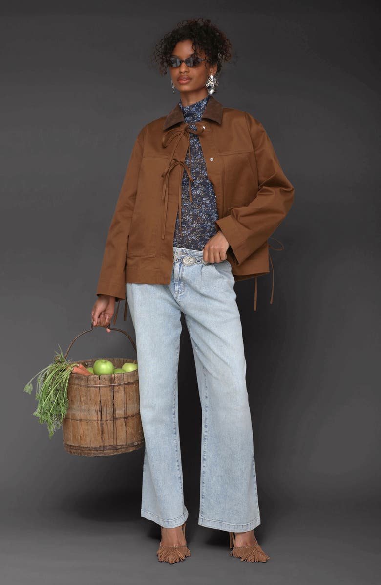 Avec Les Filles Tie Oversize Chore Jacket, Alternate, color, 