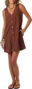 O'Neill Sanders Button-Up Minidress