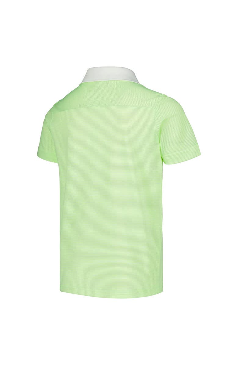 adidas Youth adidas Neon Green WM Phoenix Open Striped Polo, Alternate, color, Neon Green