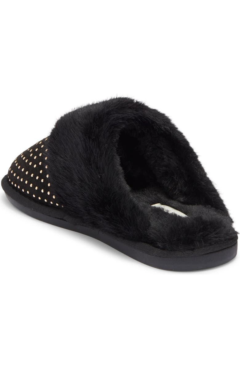 Rebecca Minkoff Marni Faux Fur Trim Scuff Slipper, Alternate, color, Black