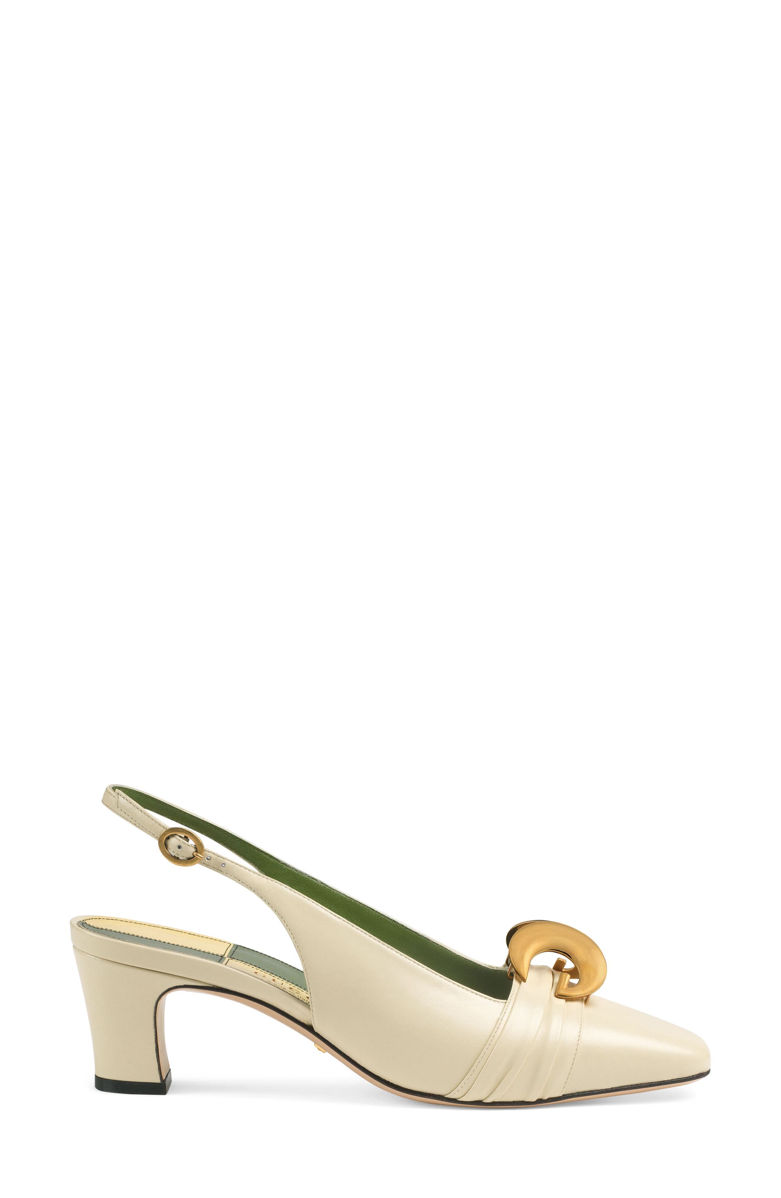 Gucci Usagi Square Toe Slingback Pump, Alternate, color, 