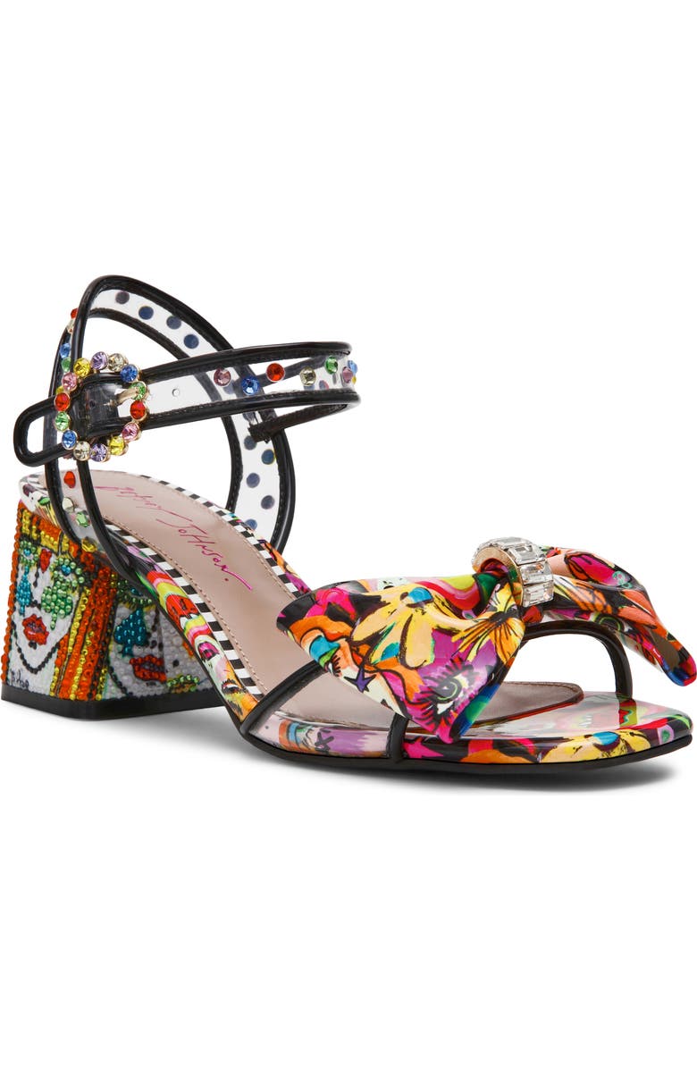 Betsey Johnson Ardell Crystal Embellished Ankle Strap Sandal, Main, color, Bright Multi