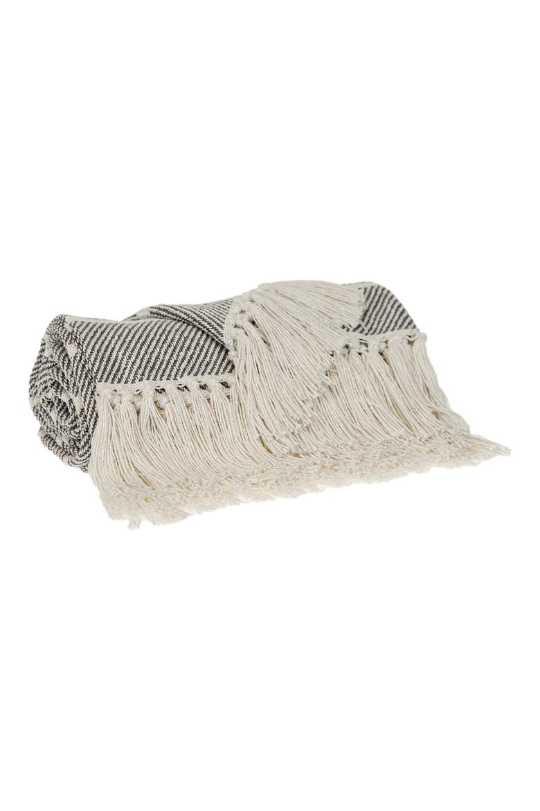 Mio Stripe Handloomed Throw Blanket, Alternate, color, GRAY