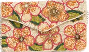 Collection XIIX Floral Beaded Envelope Clutch