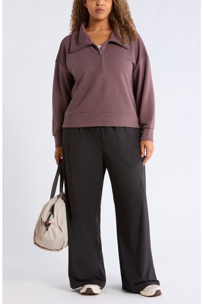 Ottoman Half Zip Pullover, Alternate, color, GREY PLUM