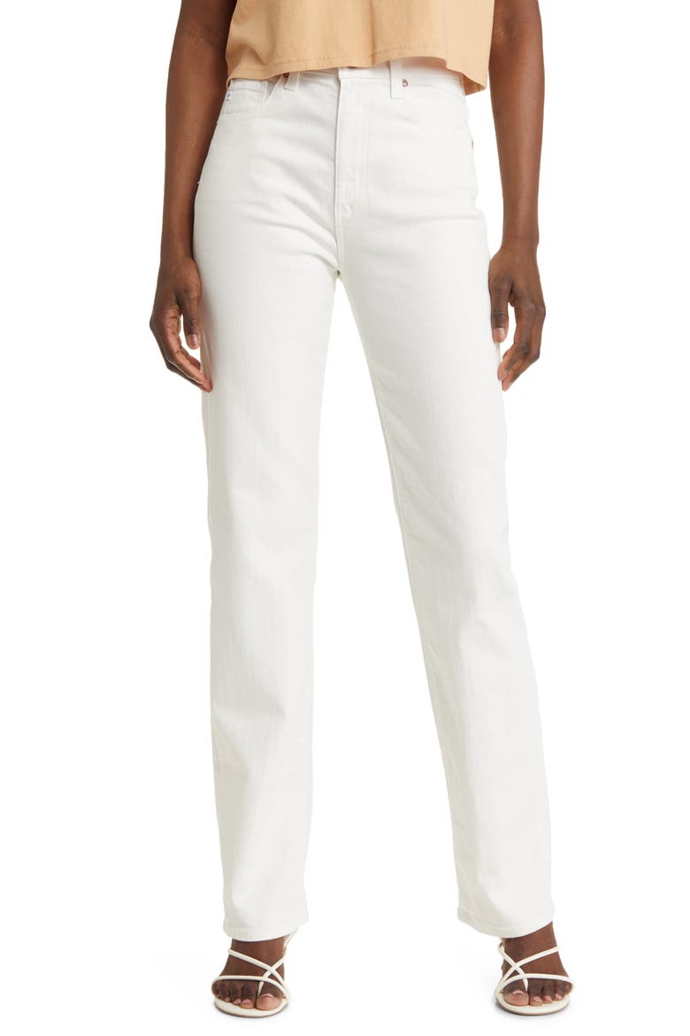 Alexxis High Waist Straight Leg Jeans, Main, color, MODERN WHITE