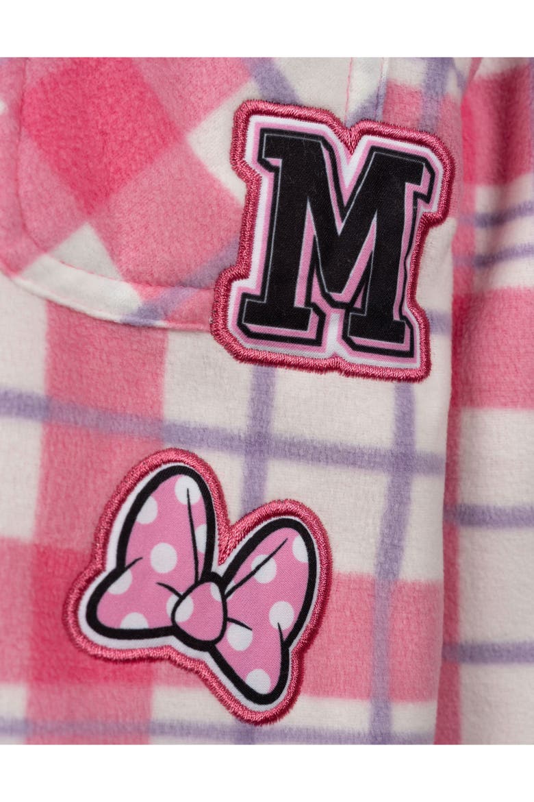 Minnie Mouse Fleece Shacket, Alternate, color, Pink Plaid Minnie