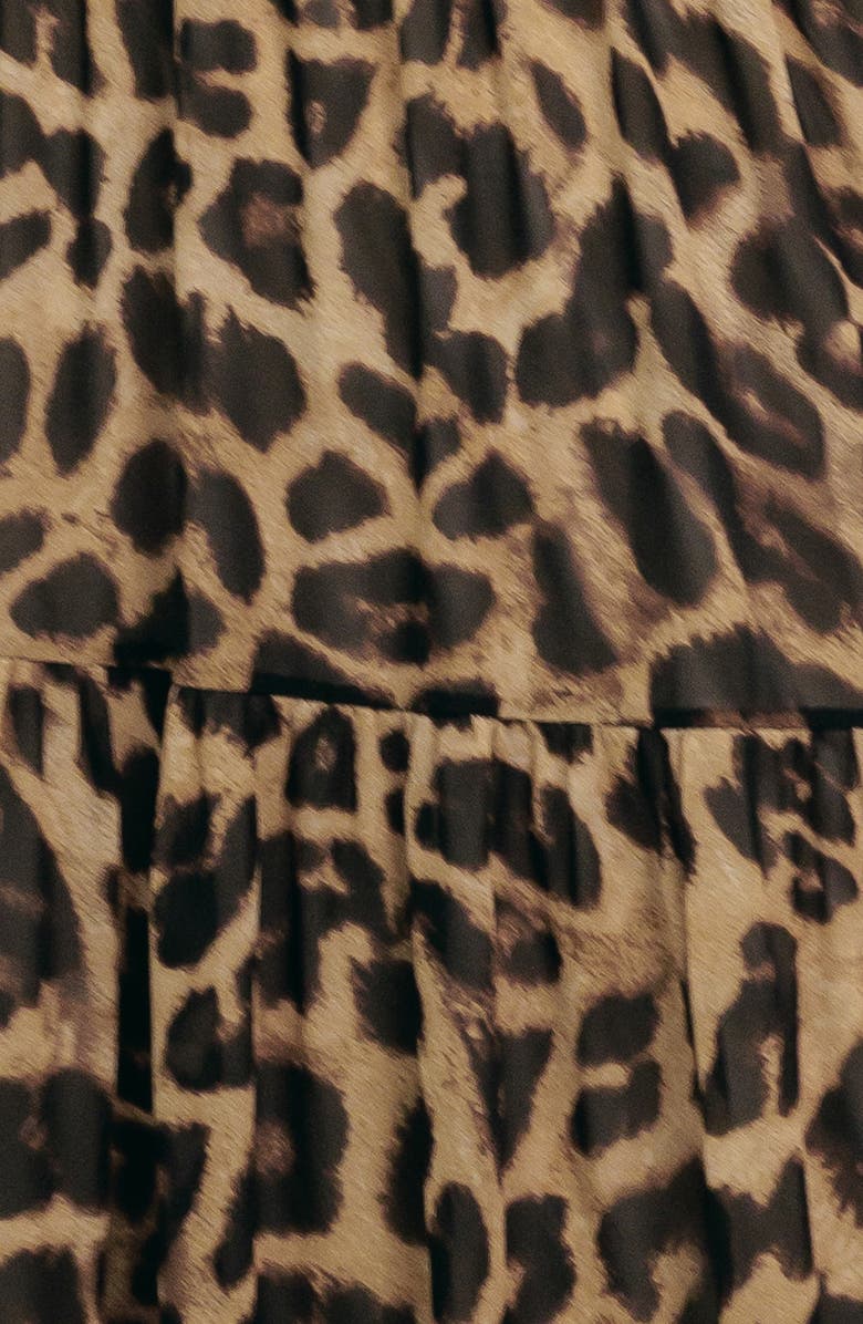 FLYING TOMATO Leopard Print Tiered Maxi Skirt, Alternate, color, Leopard