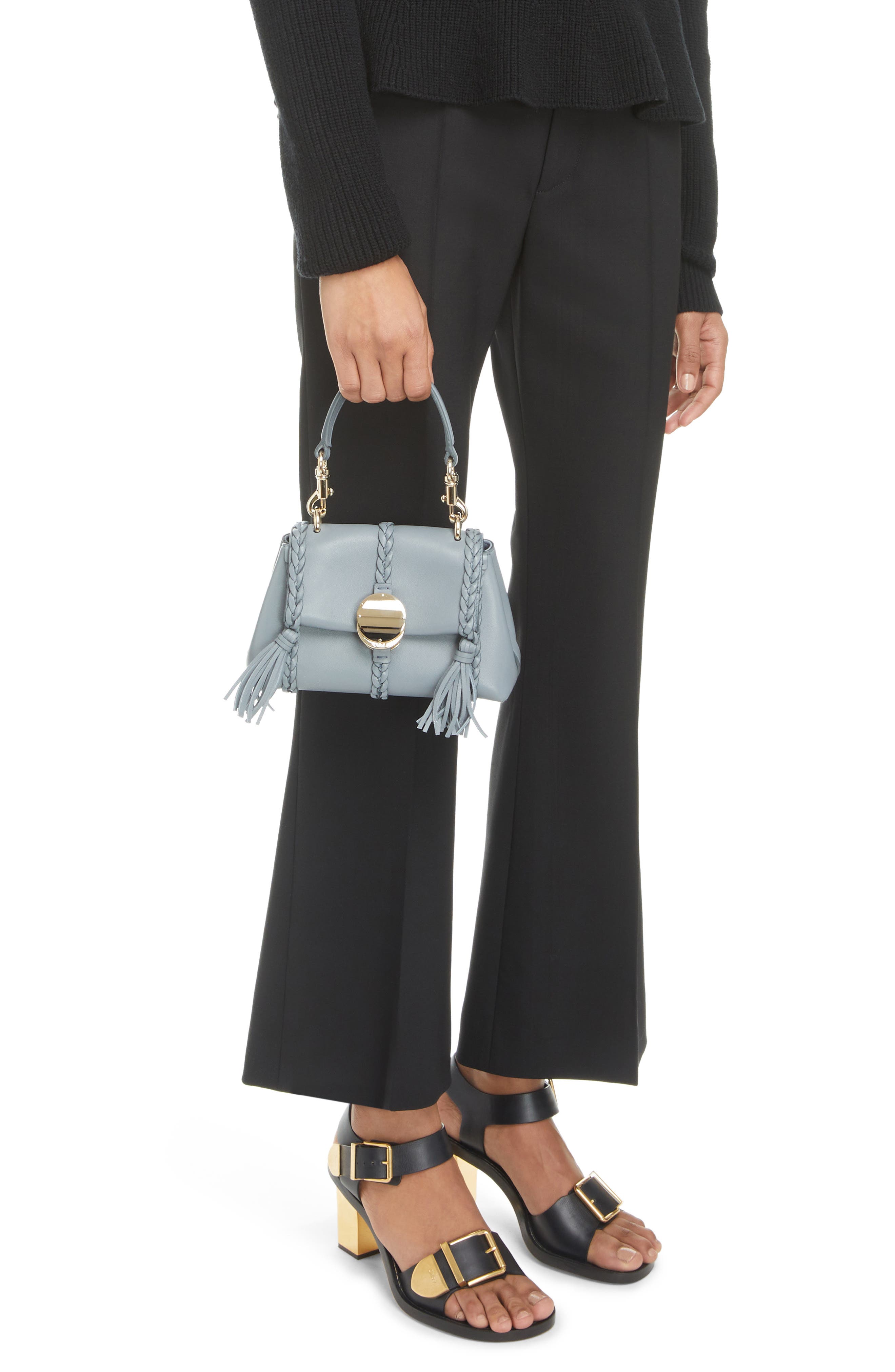 Chloé Mini Penelope Leather Crossbody Satchel, Alternate, color, 